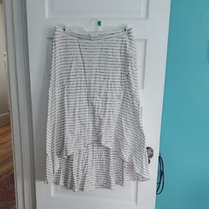 Cato High-Low Skirt with Black Stripes